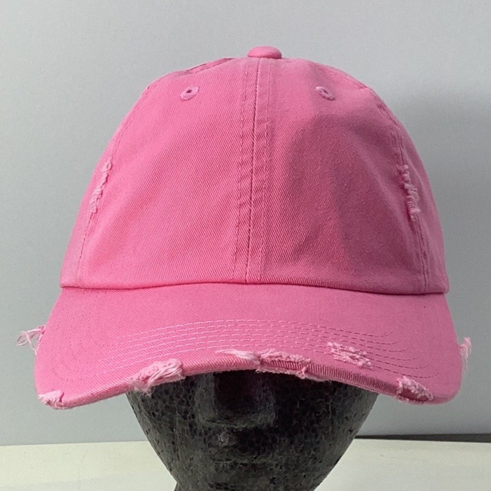 NWOT Vibrant Pink Distressed Cap